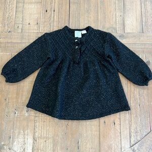 Zara black metallic sparkle sweater dress